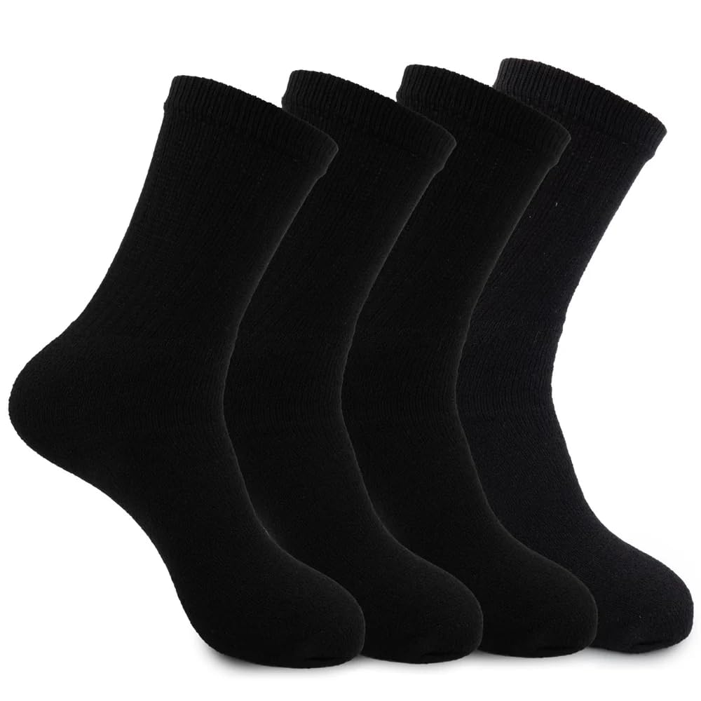 Security Gear  Men's Crew Socks 4 Pack Breathable Dri-Tech Moisture Control - Full Cushion Comfort, Arch Support & Durable