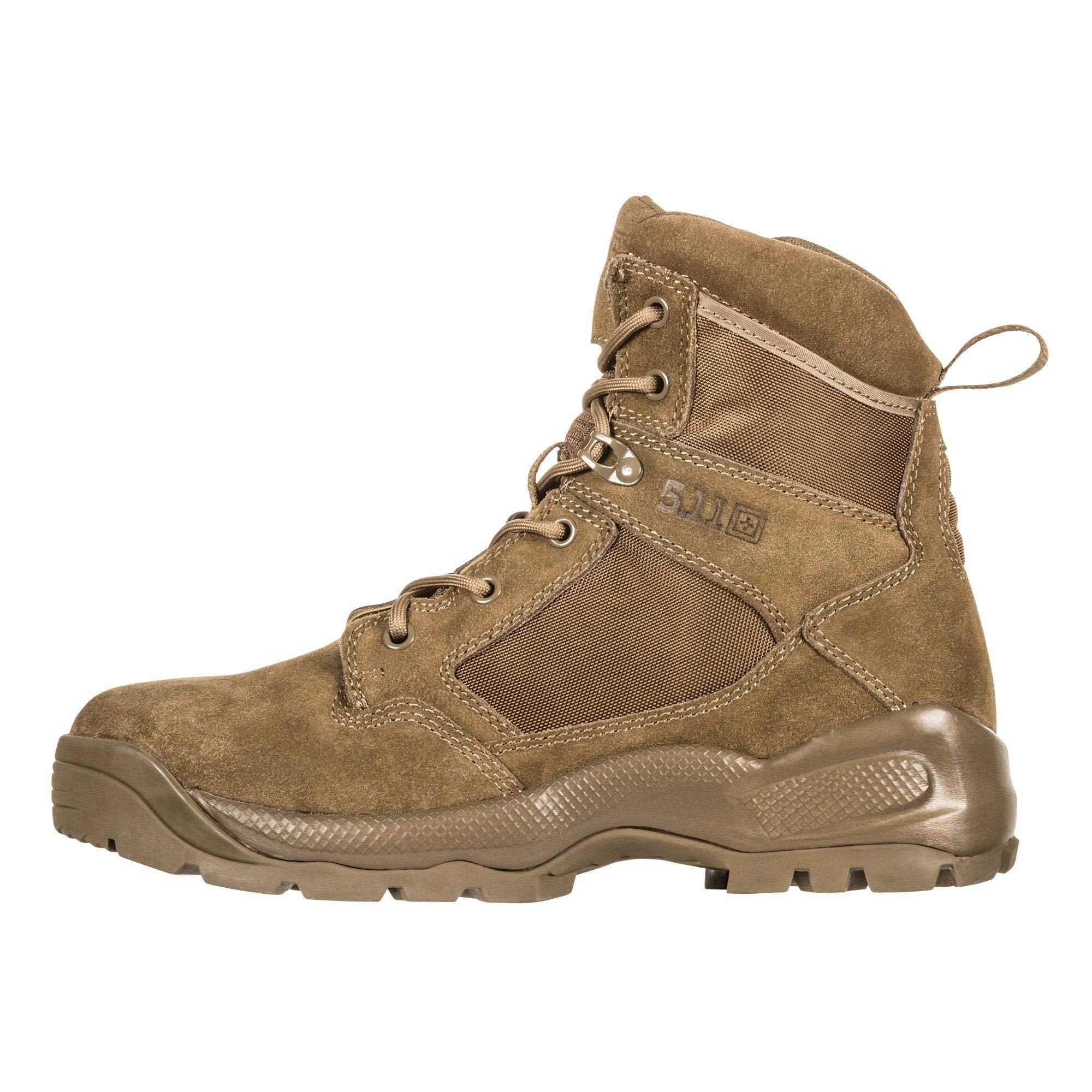 5.11 Tactical Men's A.T.A.C. 2.0 6" Side Zip Desert, Ortholite Achilles Cuff, Style 12395