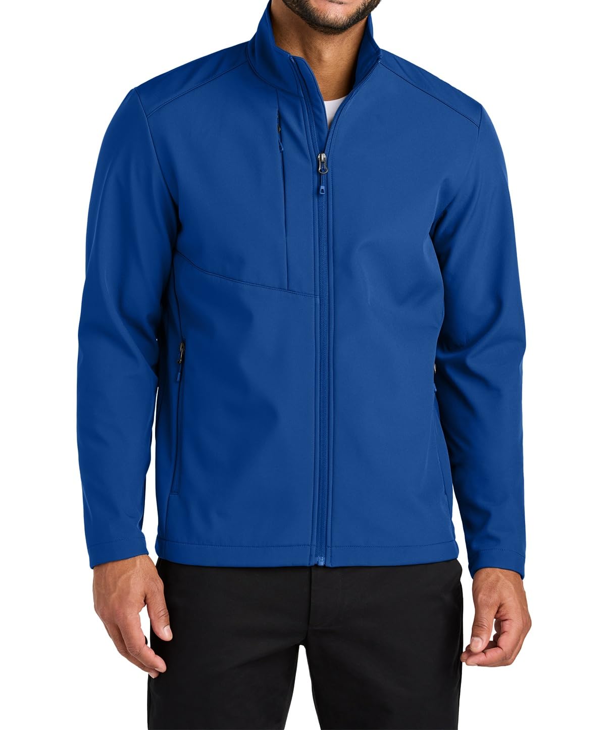 Security Gear Men's Water-Resistant Softshell Jacket with Fleece Lining, Windbreaker, Adjustable Cuffs for Outdoor Hiking