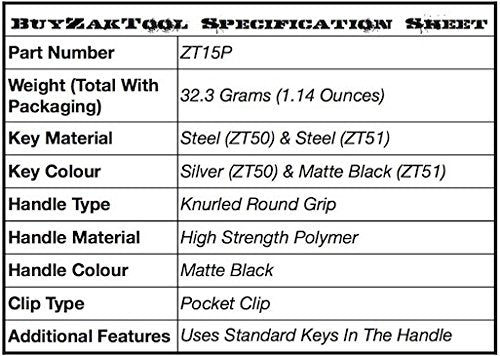 Zak Tool ZAK-15P Carbon Fiber Extension Tool with Key