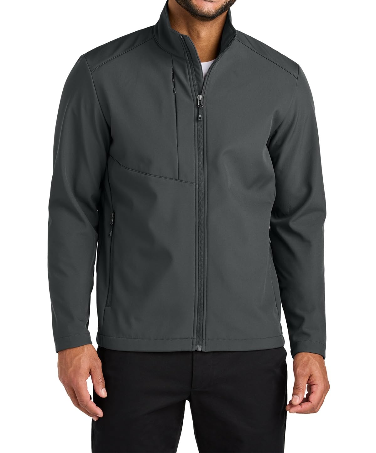 Security Gear Men's Water-Resistant Softshell Jacket with Fleece Lining, Windbreaker, Adjustable Cuffs for Outdoor Hiking