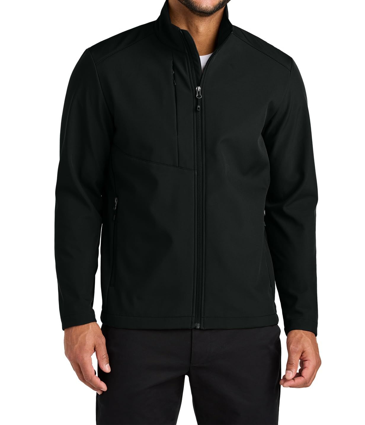 Security Gear Men's Water-Resistant Softshell Jacket with Fleece Lining, Windbreaker, Adjustable Cuffs for Outdoor Hiking