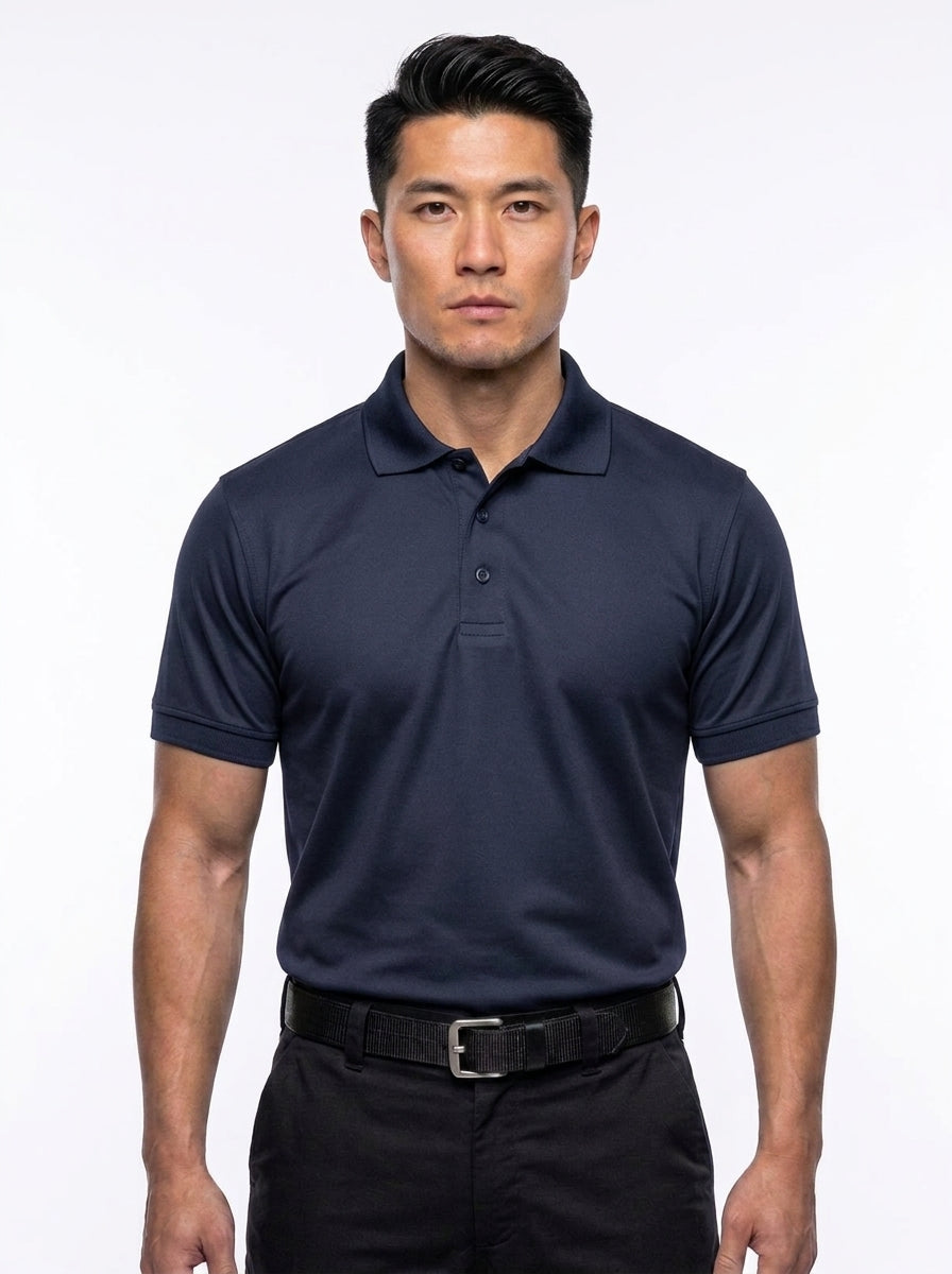 Men's 100% Polyester Tactical Performance Polo Shirt | Moisture-Wicking Duty Uniform Polo