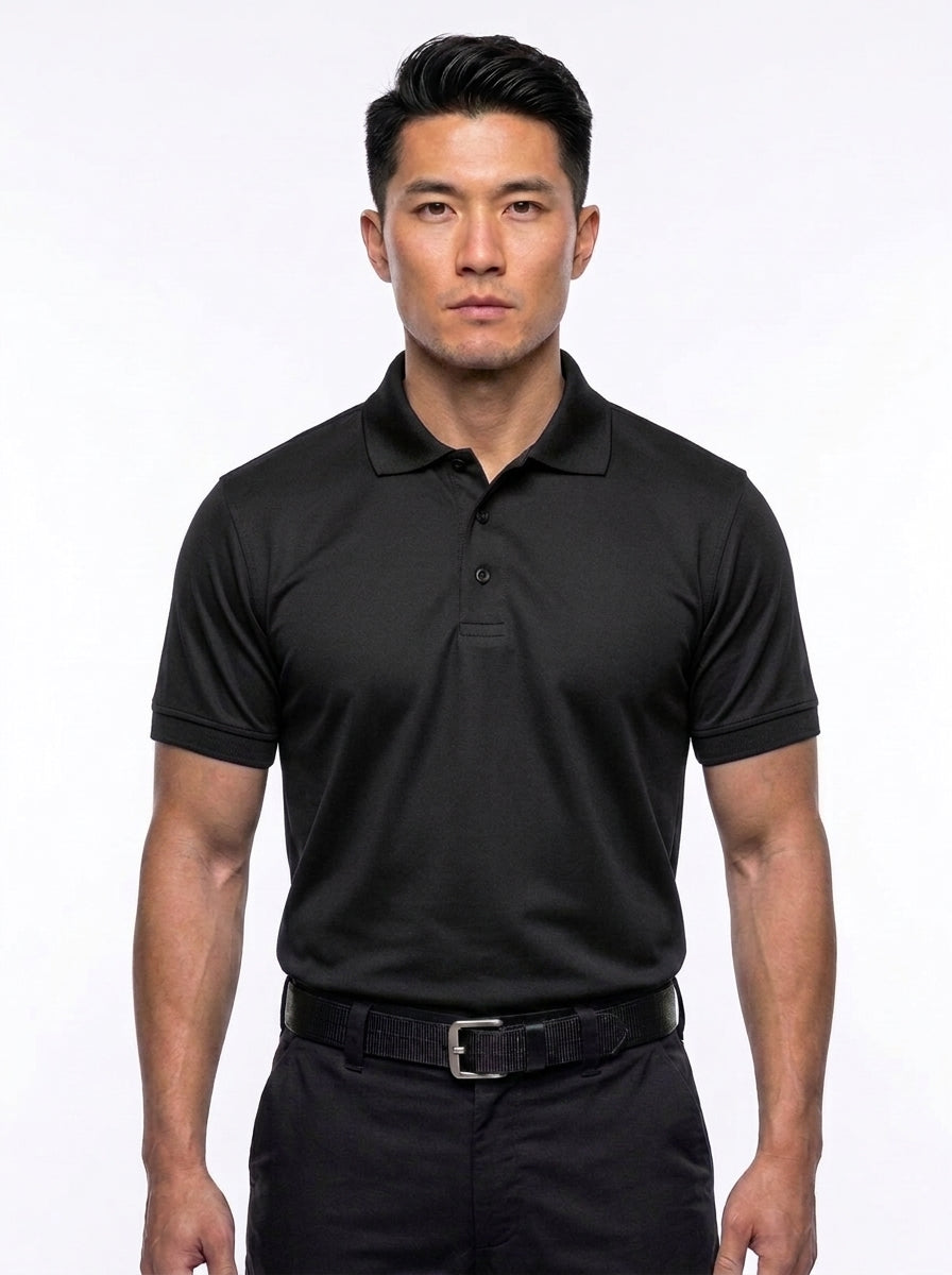 Men's 100% Polyester Tactical Performance Polo Shirt | Moisture-Wicking Duty Uniform Polo