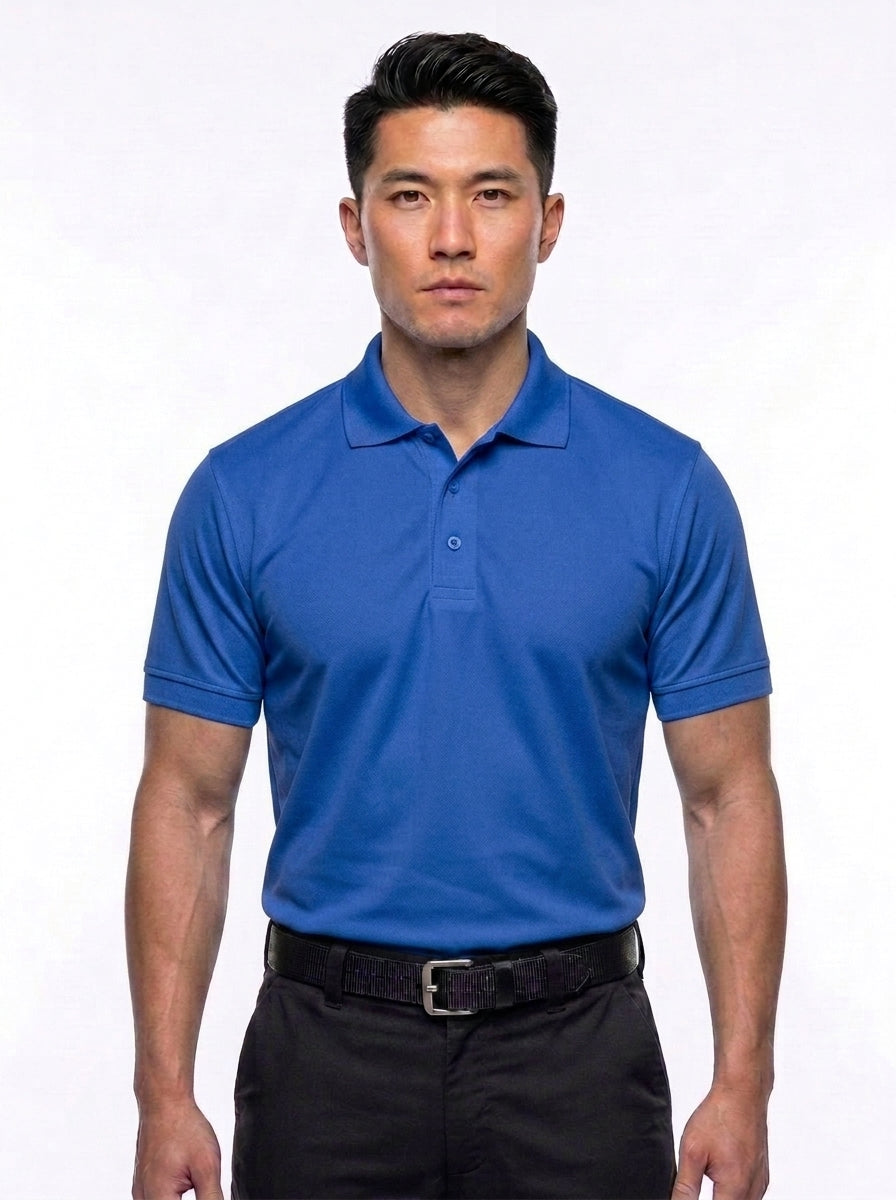 Men's 100% Polyester Tactical Performance Polo Shirt | Moisture-Wicking Duty Uniform Polo