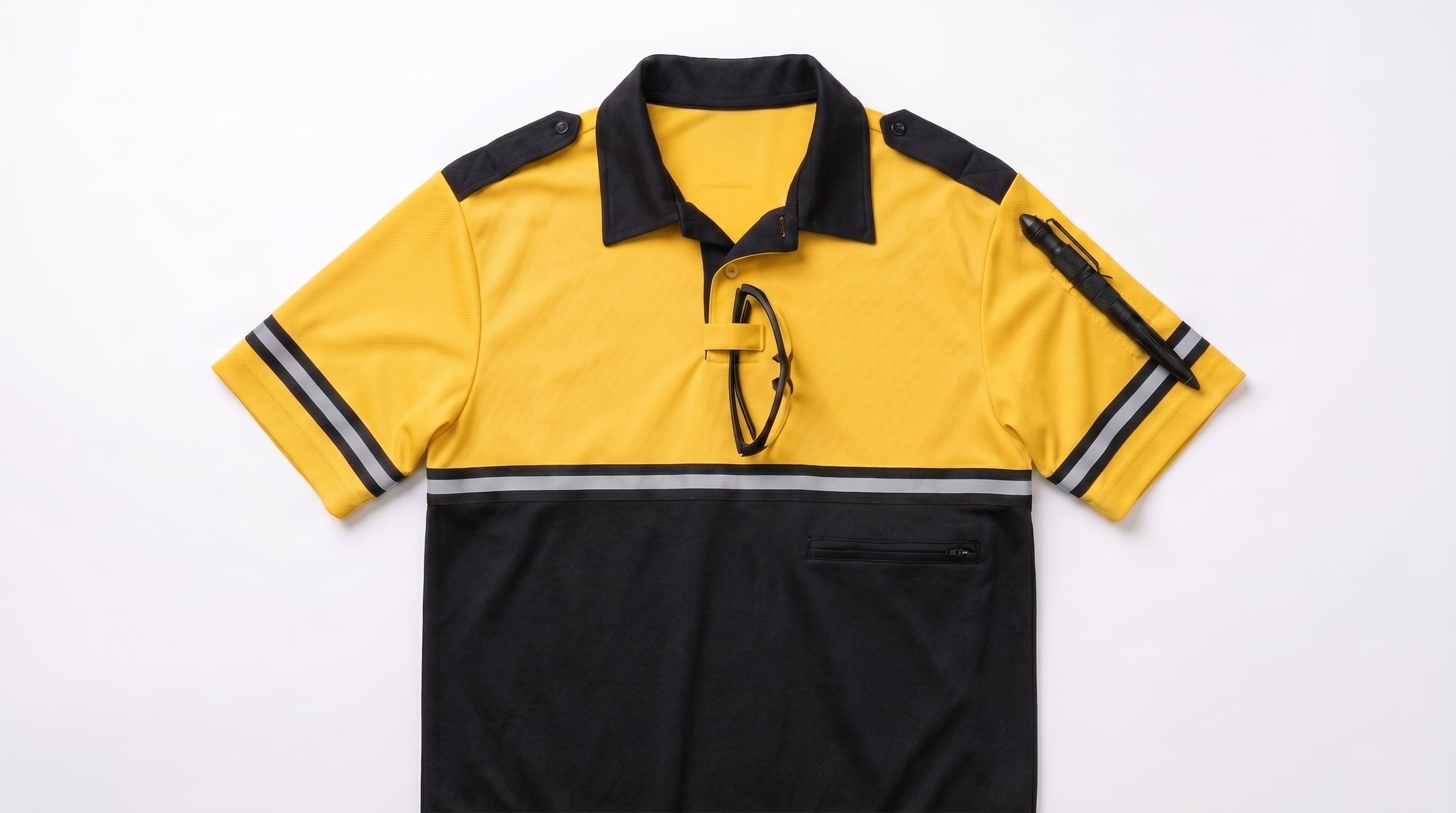 Bike Patrol Duty Shirt – Vented, Moisture-Wicking Polyester with High-Visibility Trim Two Tone Polo Shirt