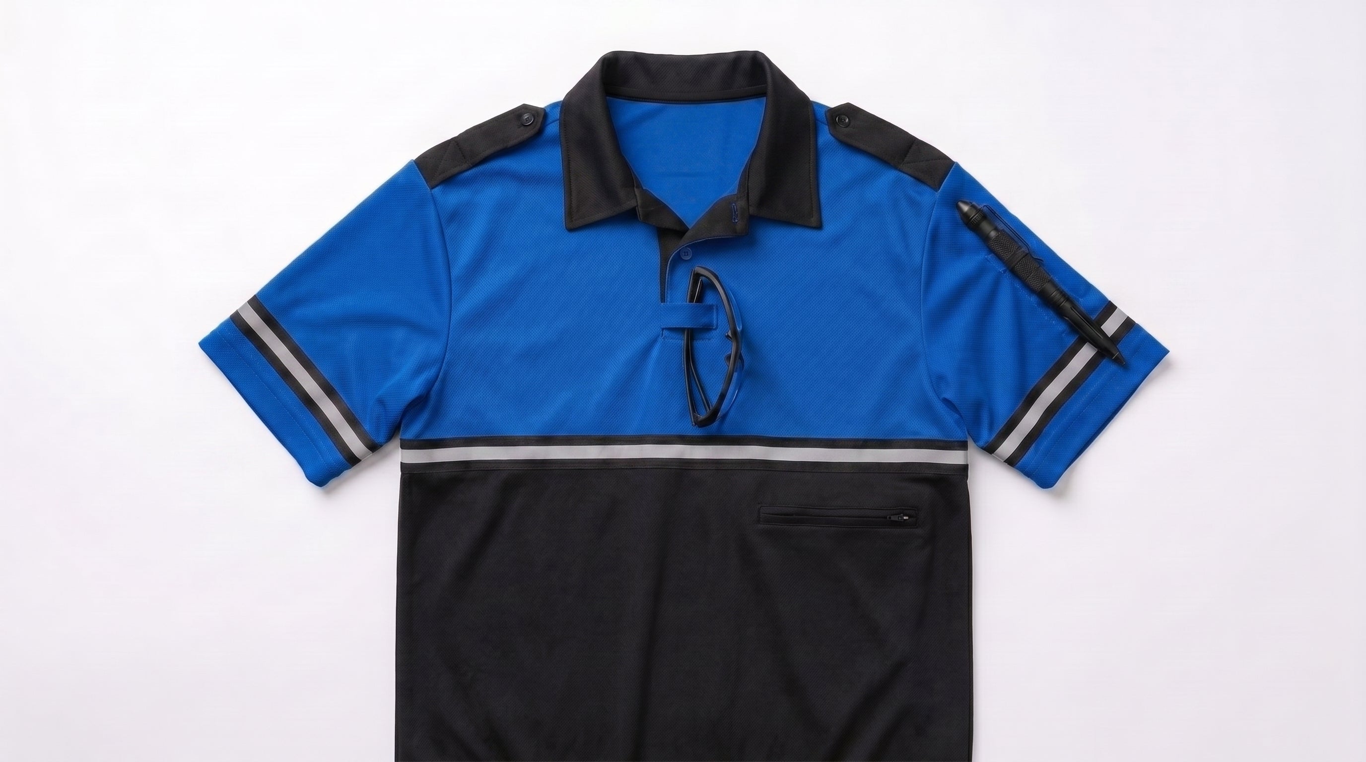 Bike Patrol Duty Shirt – Vented, Moisture-Wicking Polyester with High-Visibility Trim Two Tone Polo Shirt