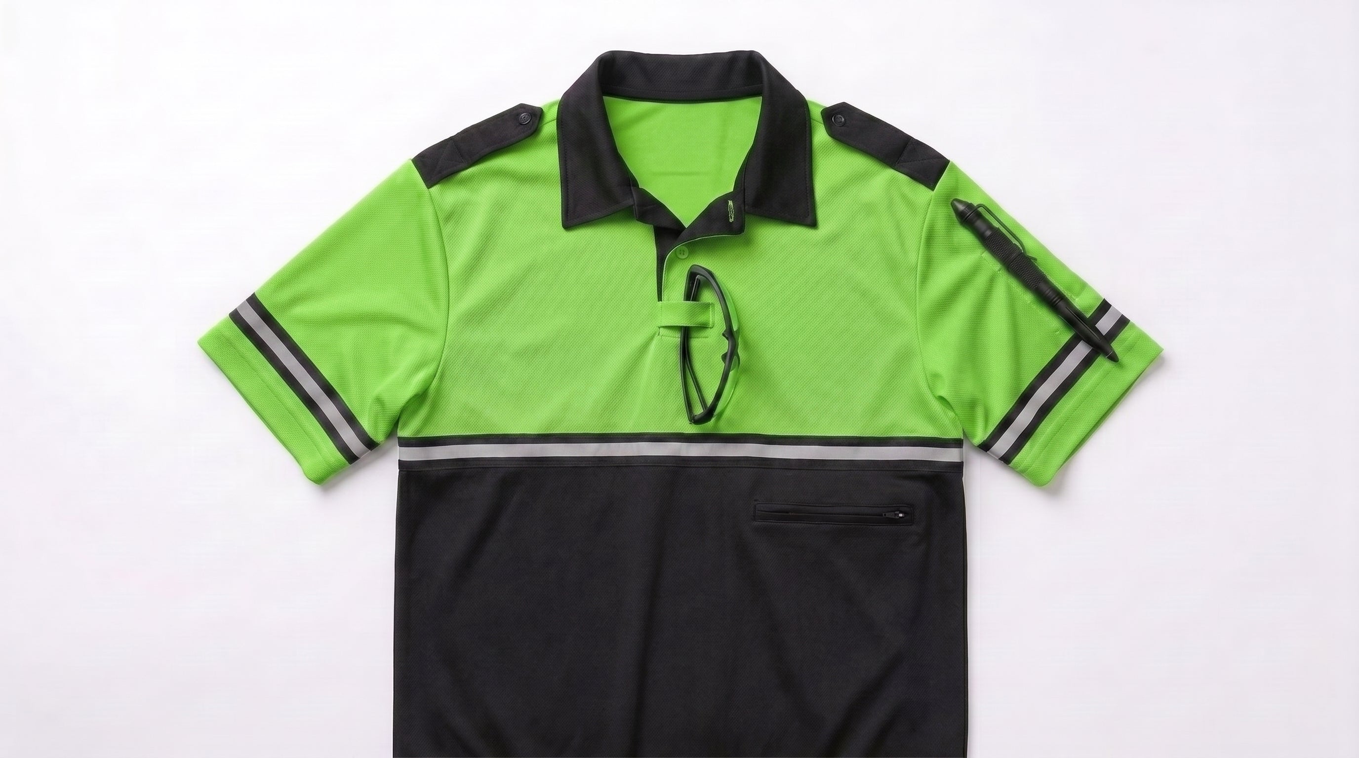 Bike Patrol Duty Shirt – Vented, Moisture-Wicking Polyester with High-Visibility Trim Two Tone Polo Shirt