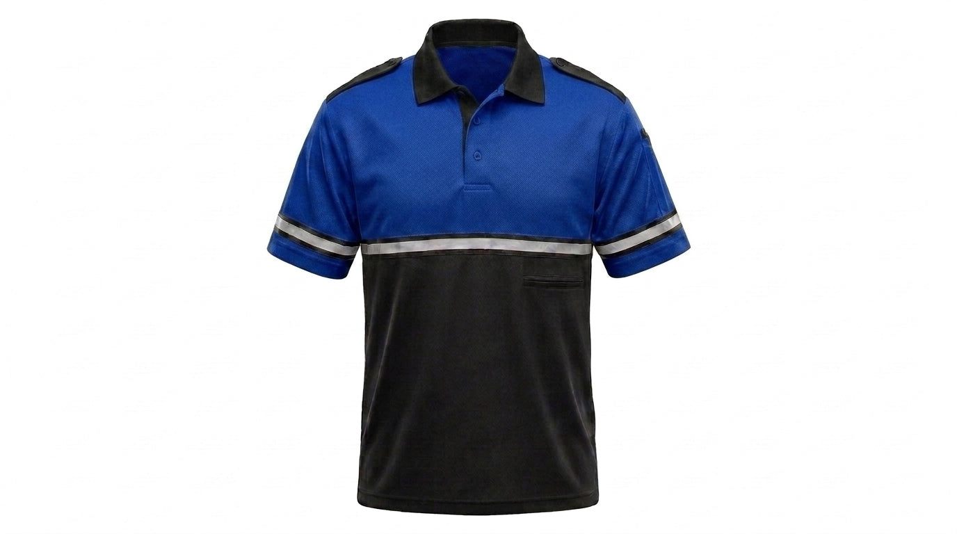 Bike Patrol Duty Shirt – Vented, Moisture-Wicking Polyester with High-Visibility Trim Two Tone Polo Shirt