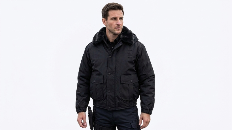 Security Bomber Jacket All Season Heavy Duty Removable Hood