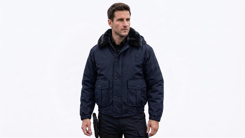 Security Bomber Jacket All Season Heavy Duty Removable Hood