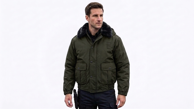 Security Bomber Jacket All Season Heavy Duty Removable Hood