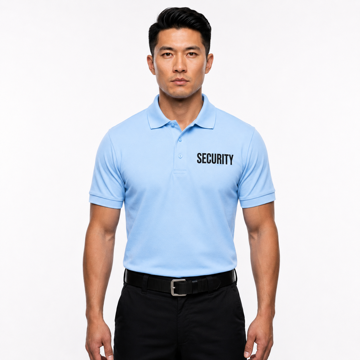 Men's Tactical Security Polo Shirt with Front & Back Security ID | Cotton Blend Duty Uniform Shirt